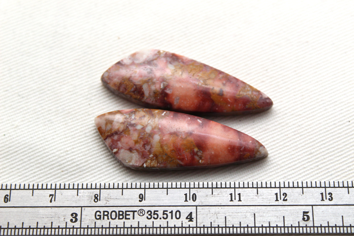 Rose Garden Jasper Cabochon Pair Gemstone