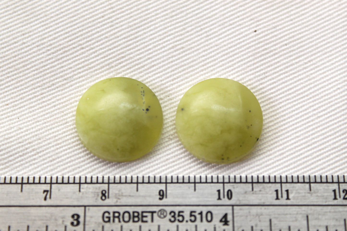 Vesuvianite Cabochon Pair Gemstone light green round 16MM