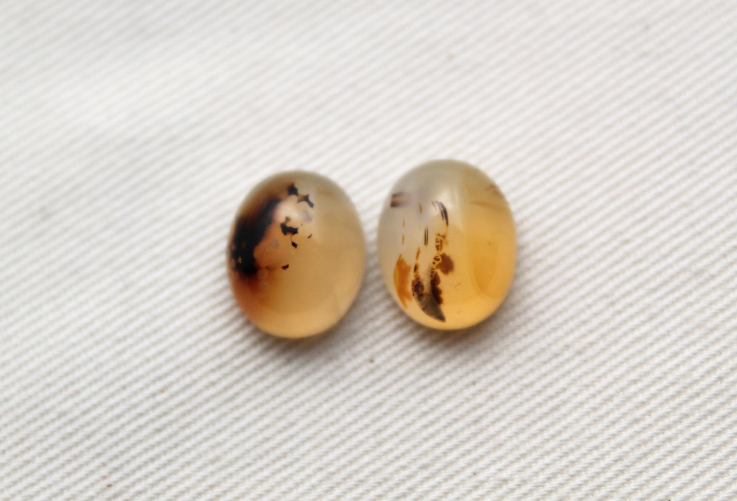 TWO Montana Agate Cabochon Oval gemstone 10X12MM