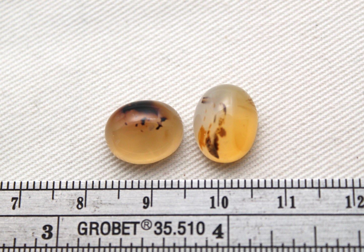 TWO Montana Agate Cabochon Oval gemstone 10X12MM
