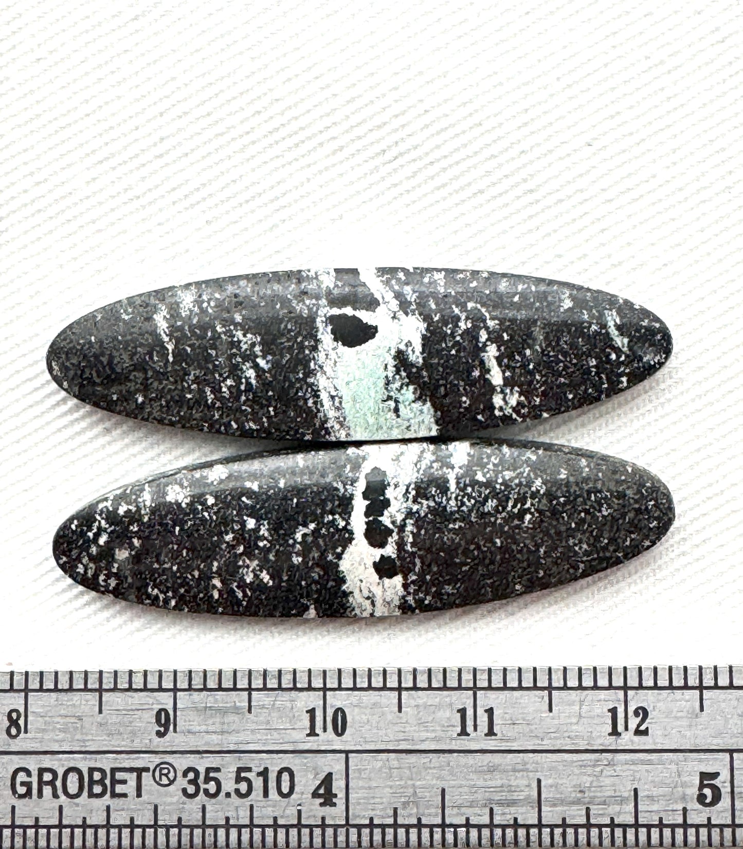 Pair of Petrified Wood Cabochons Oval