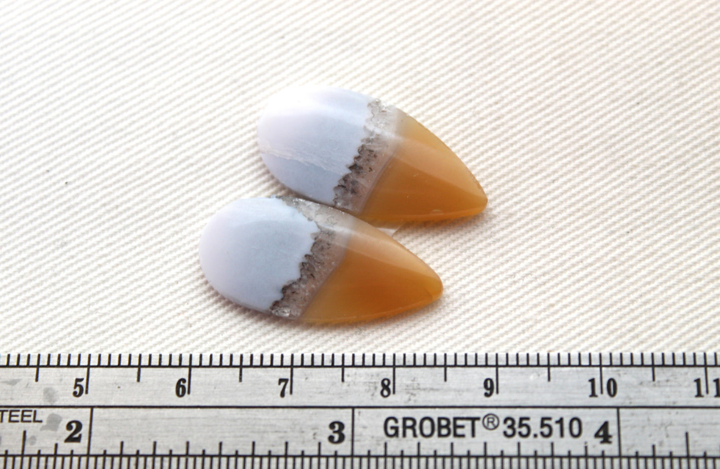 Pair Indonesian Timor Agate Cabochons gemstone natural