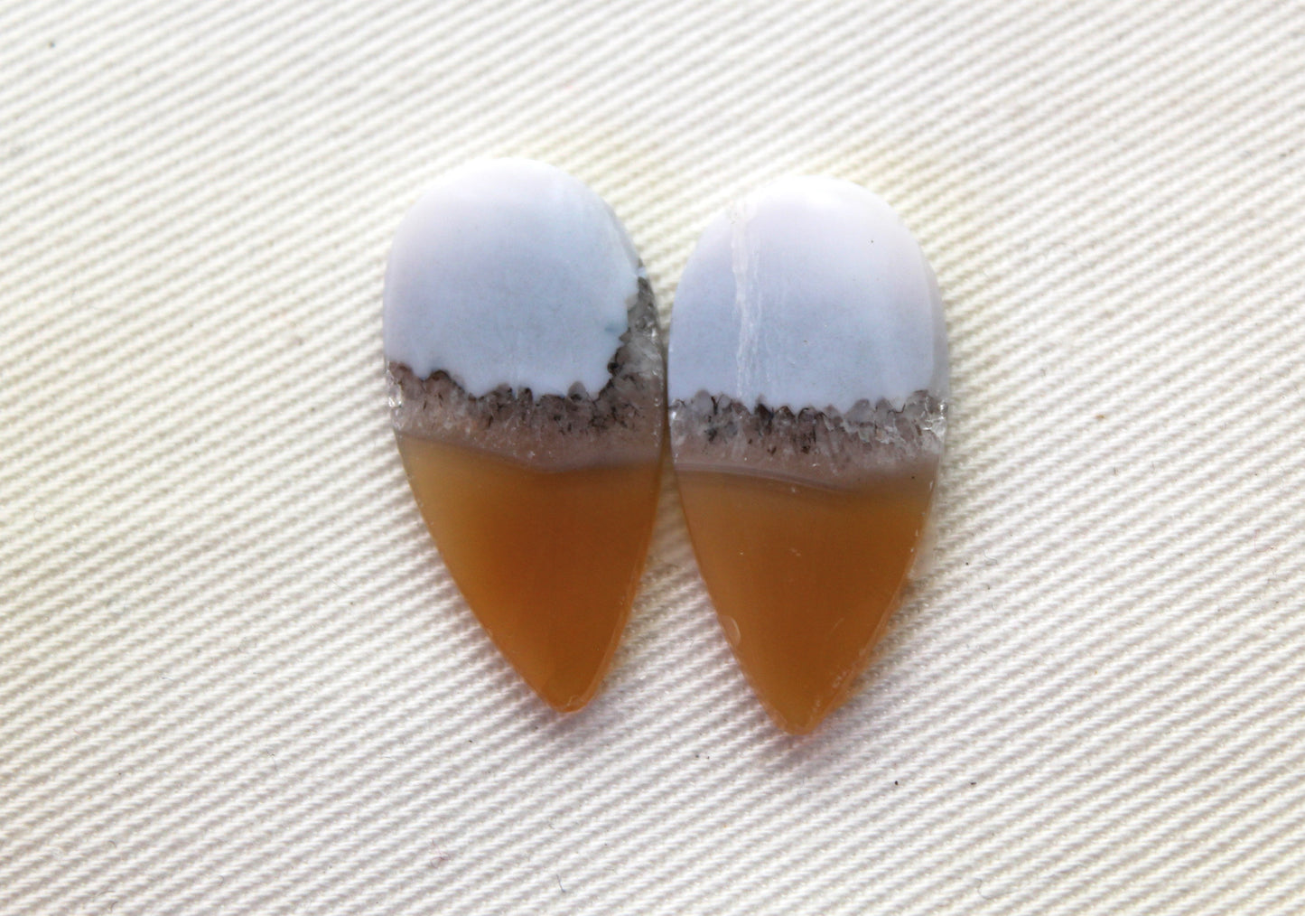 Pair Indonesian Timor Agate Cabochons gemstone natural