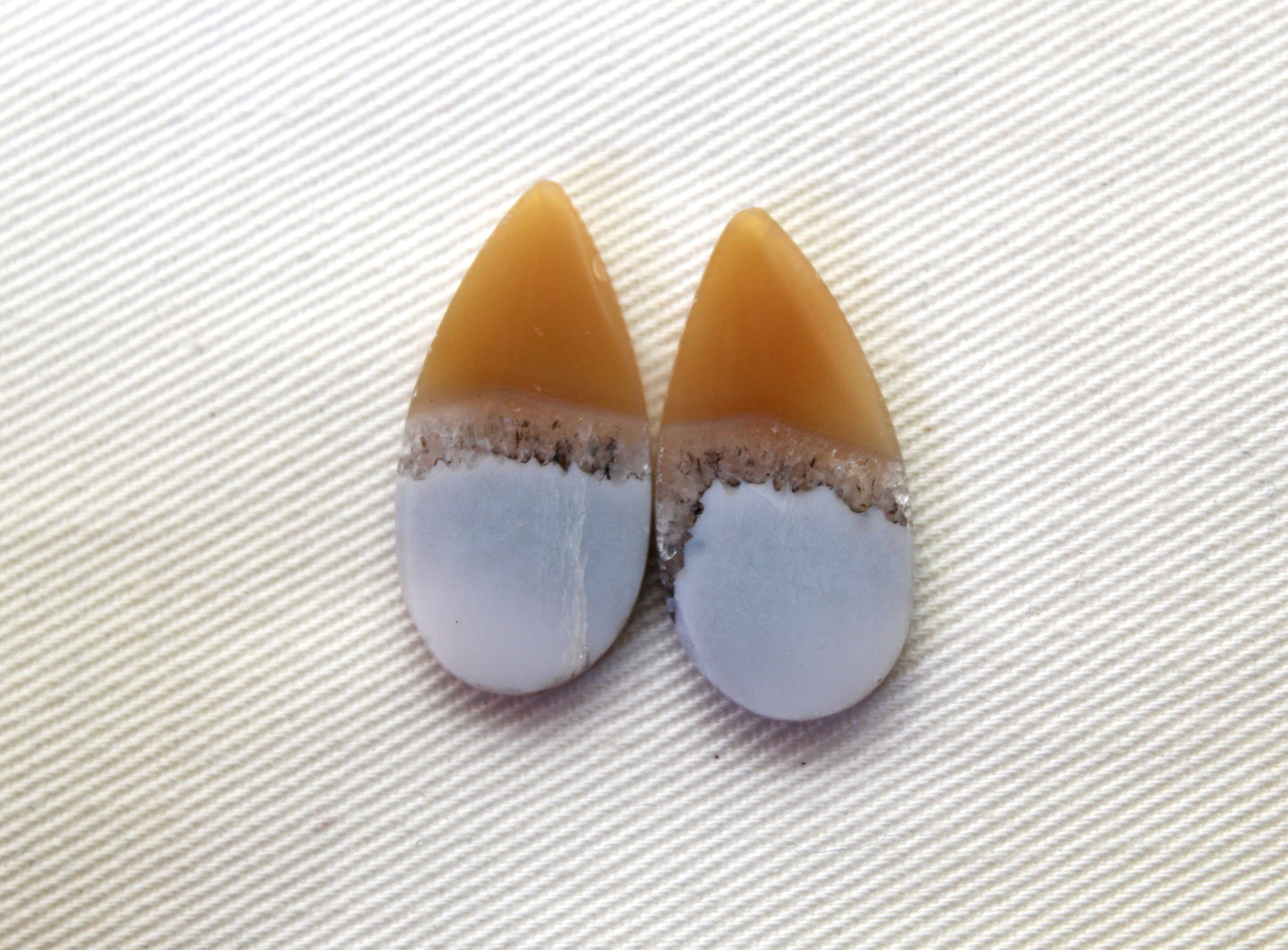 Pair Indonesian Timor Agate Cabochons gemstone natural