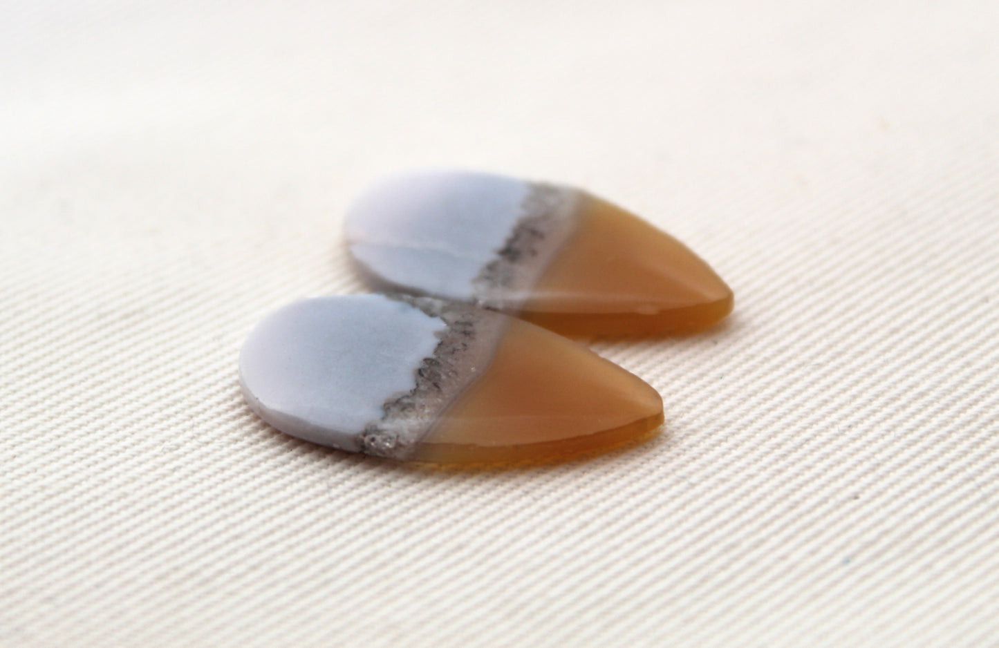 Pair Indonesian Timor Agate Cabochons gemstone natural