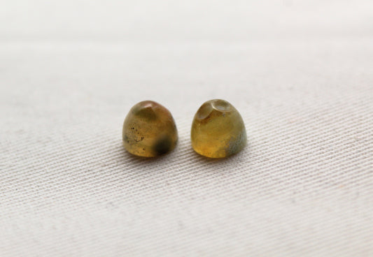 Ocean Jasper Bullets Gemstones 8X7 MM yellow green