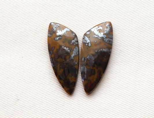 Yellow Jasper cabochons pair Gemstone