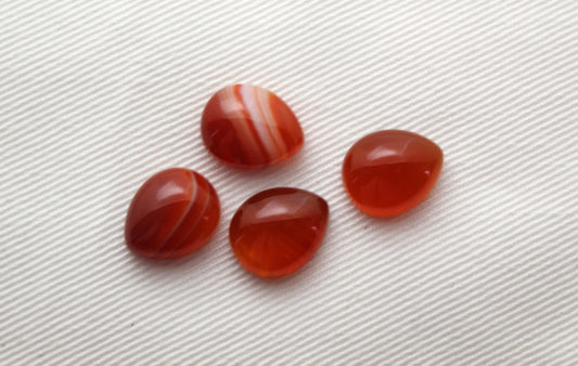 Sardonyx cabochon pear shape Gemstones orange 10x12 MM