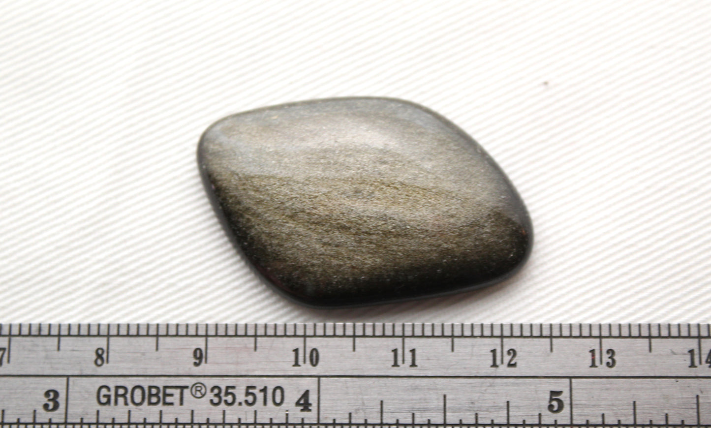 Cabochon d'obsidienne en or, forme libre, pierre gemme noire