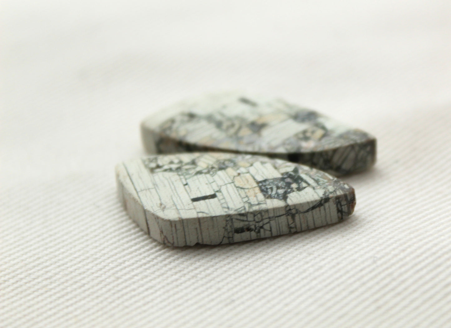 Brecciated Jasper cabochons Gemstone green pair