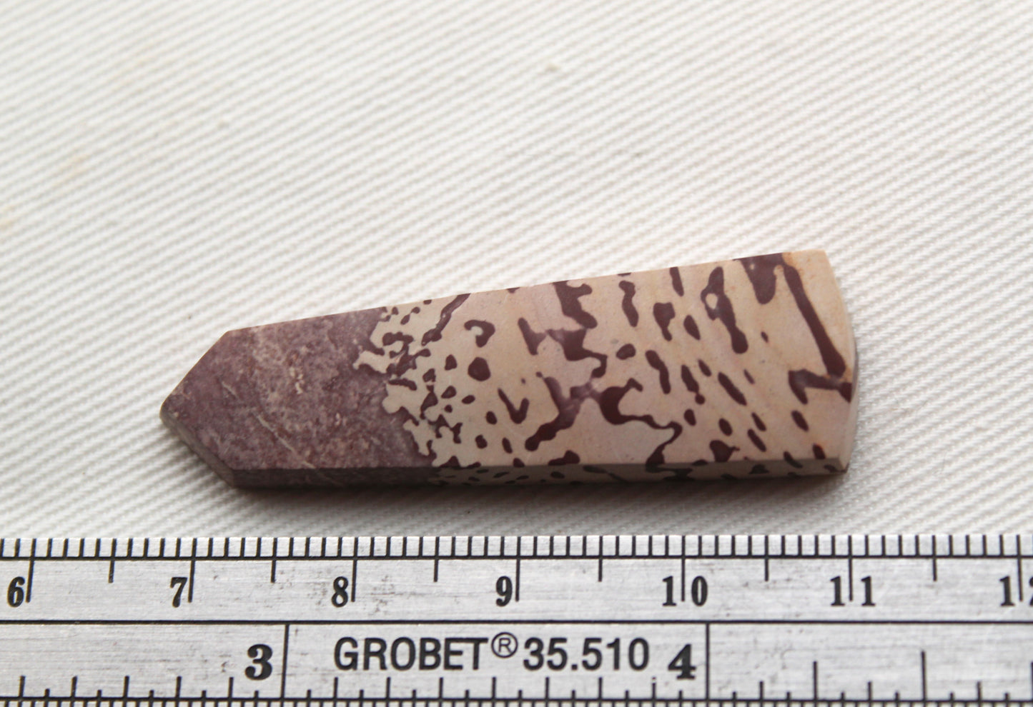 Australian Print Stone Cabochon Freeform Long red