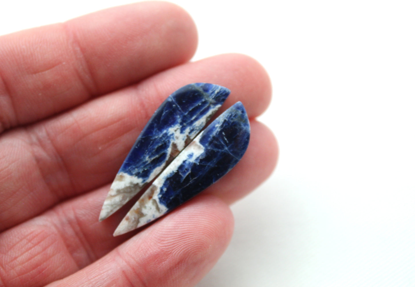 Small Sodalite pair of cabochons Gemstone blue