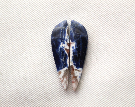 Small Sodalite pair of cabochons Gemstone blue