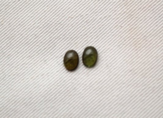 TWO mini Green Tourmalines oval 5x7MM