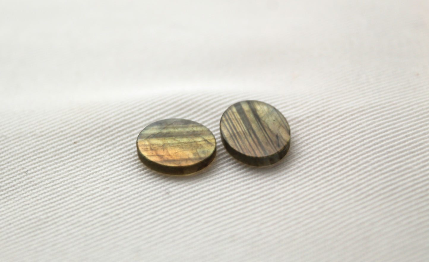 TWO Labradorite Flat Cabochon 10x12MM Oval