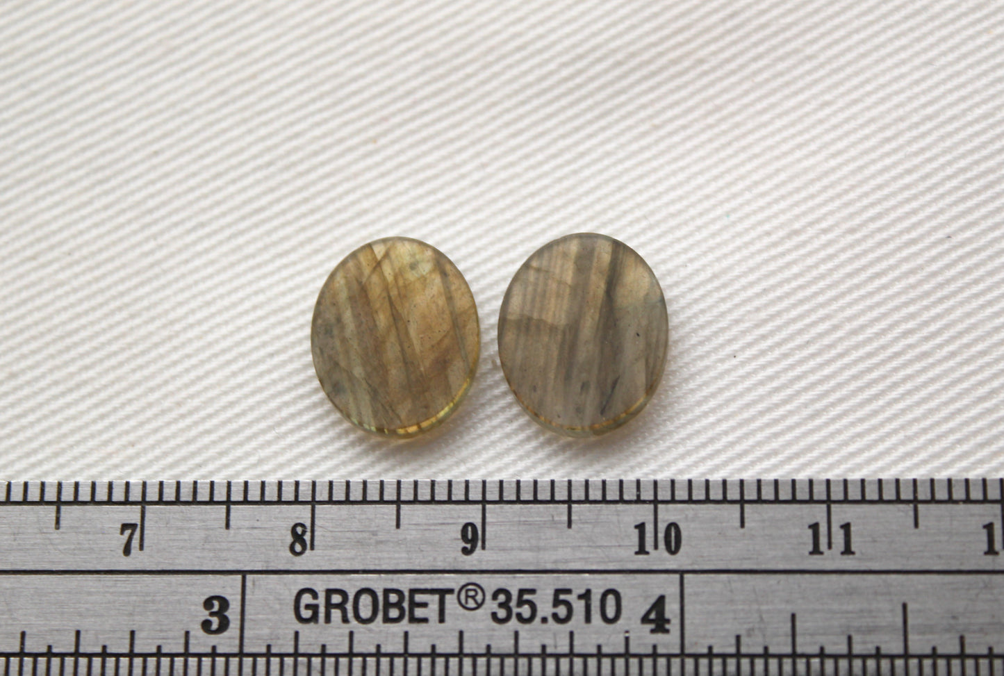 TWO Labradorite Flat Cabochon 10x12MM Oval