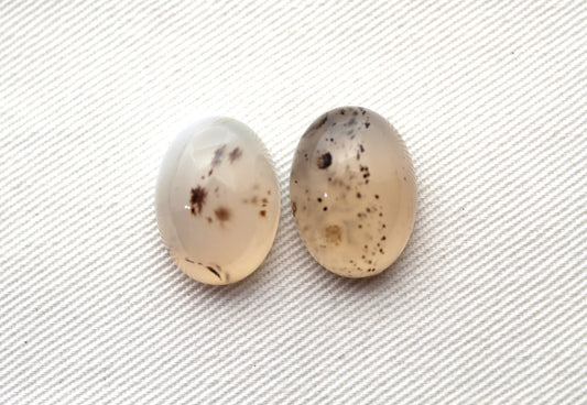 TWO Montana Agate Cabochon Oval gemstone 13X18MM