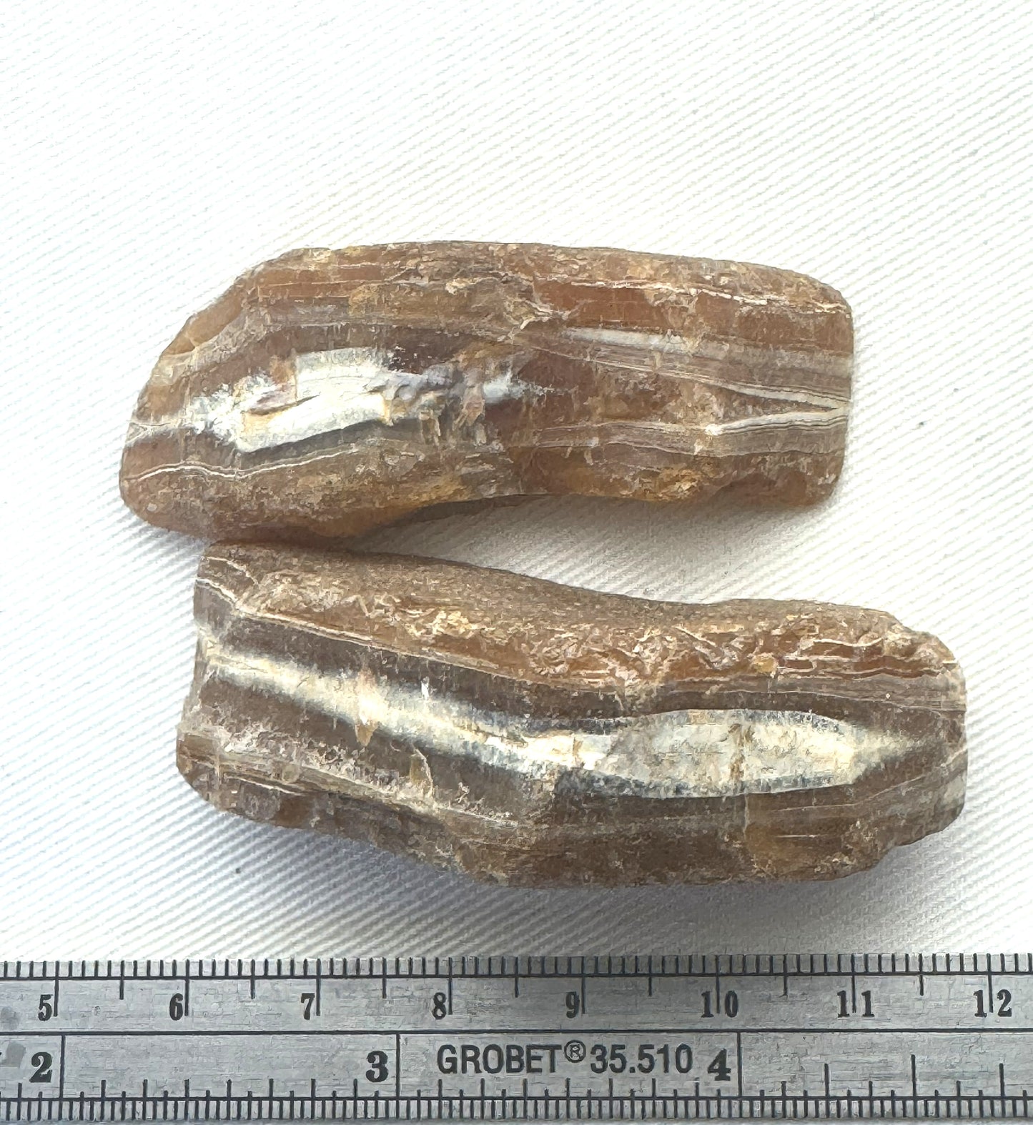 Indonesian banded Agate nodule polished yellow