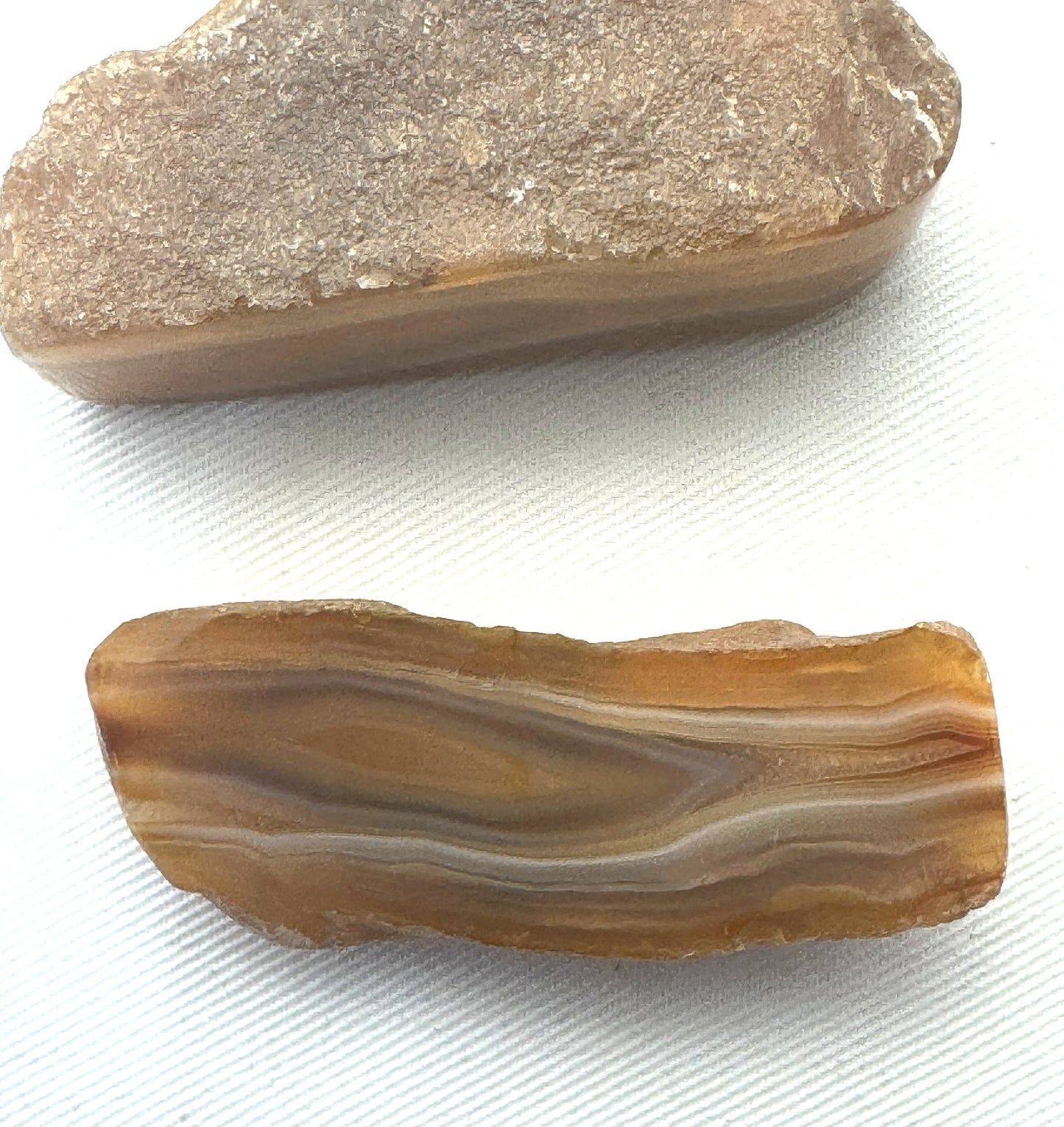 Indonesian banded Agate nodule polished yellow