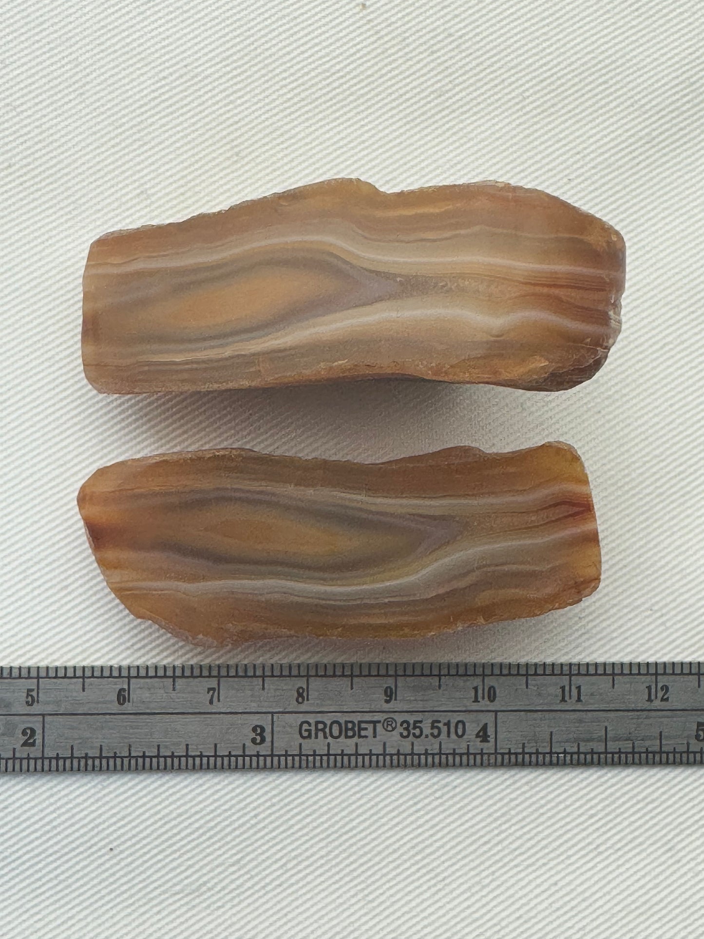 Indonesian banded Agate nodule polished yellow