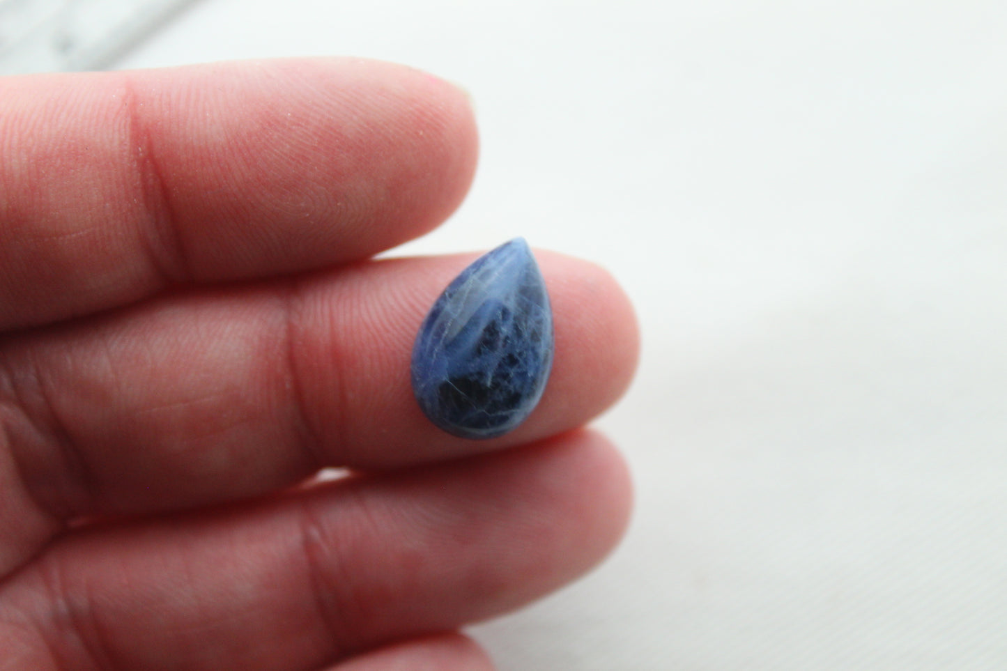 TWO Sodalite cabochons Gemstone blue Pear 10x15MM