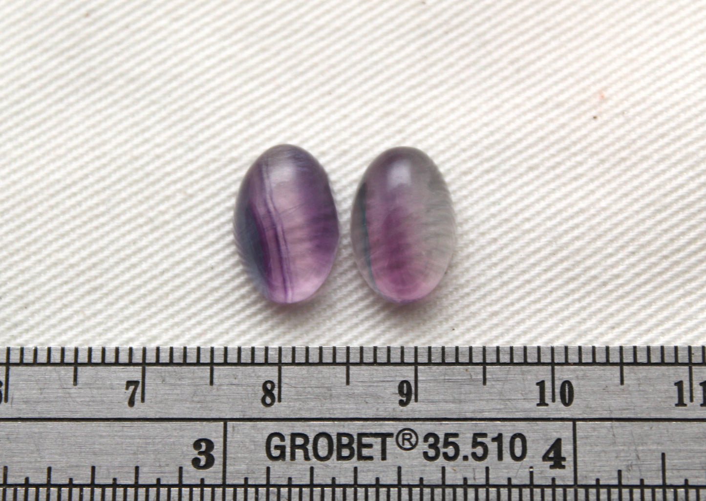 Lot of TWO Oval Fluorite Cabochons 8x12 MM