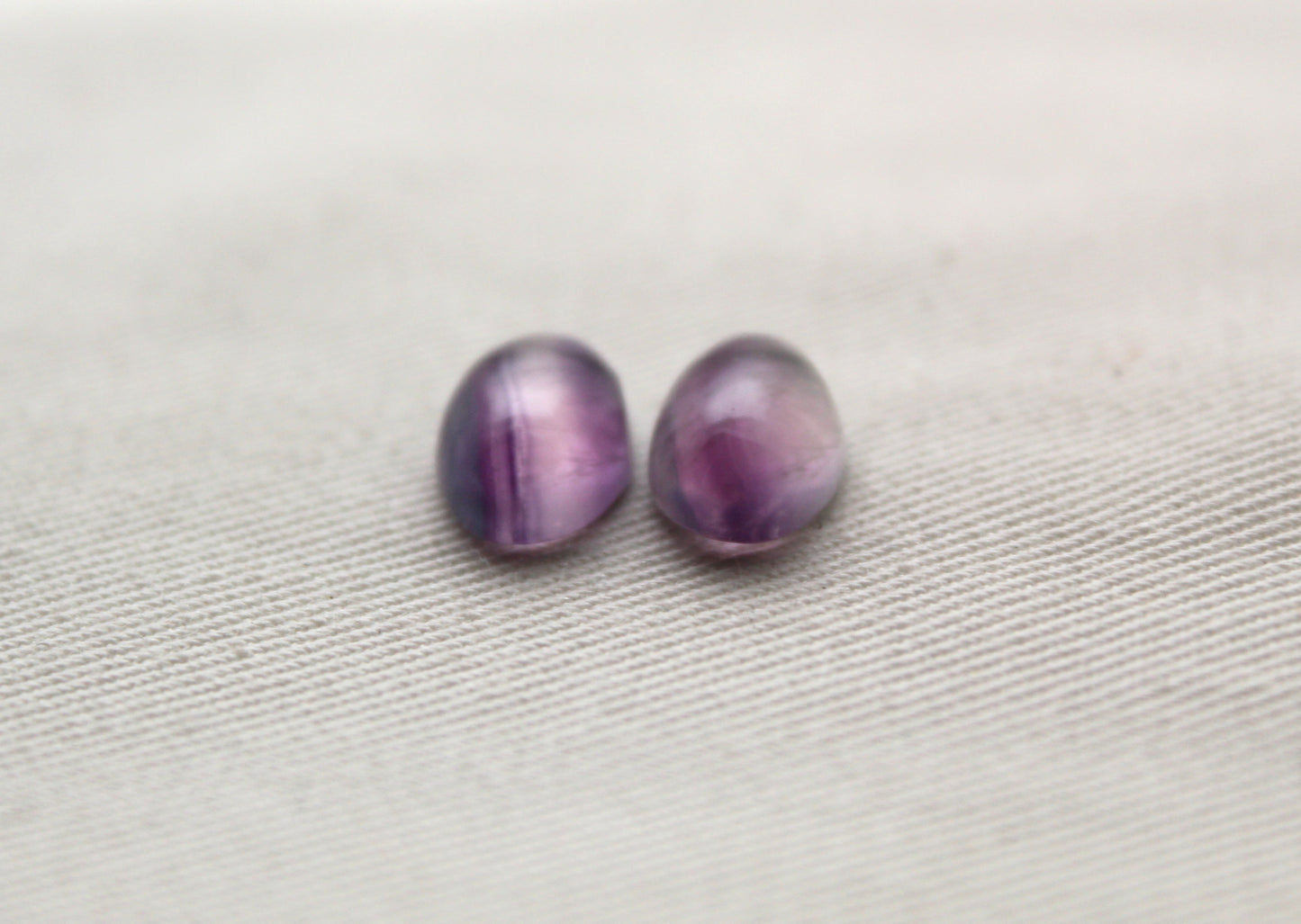 Lot of TWO Oval Fluorite Cabochons 8x12 MM