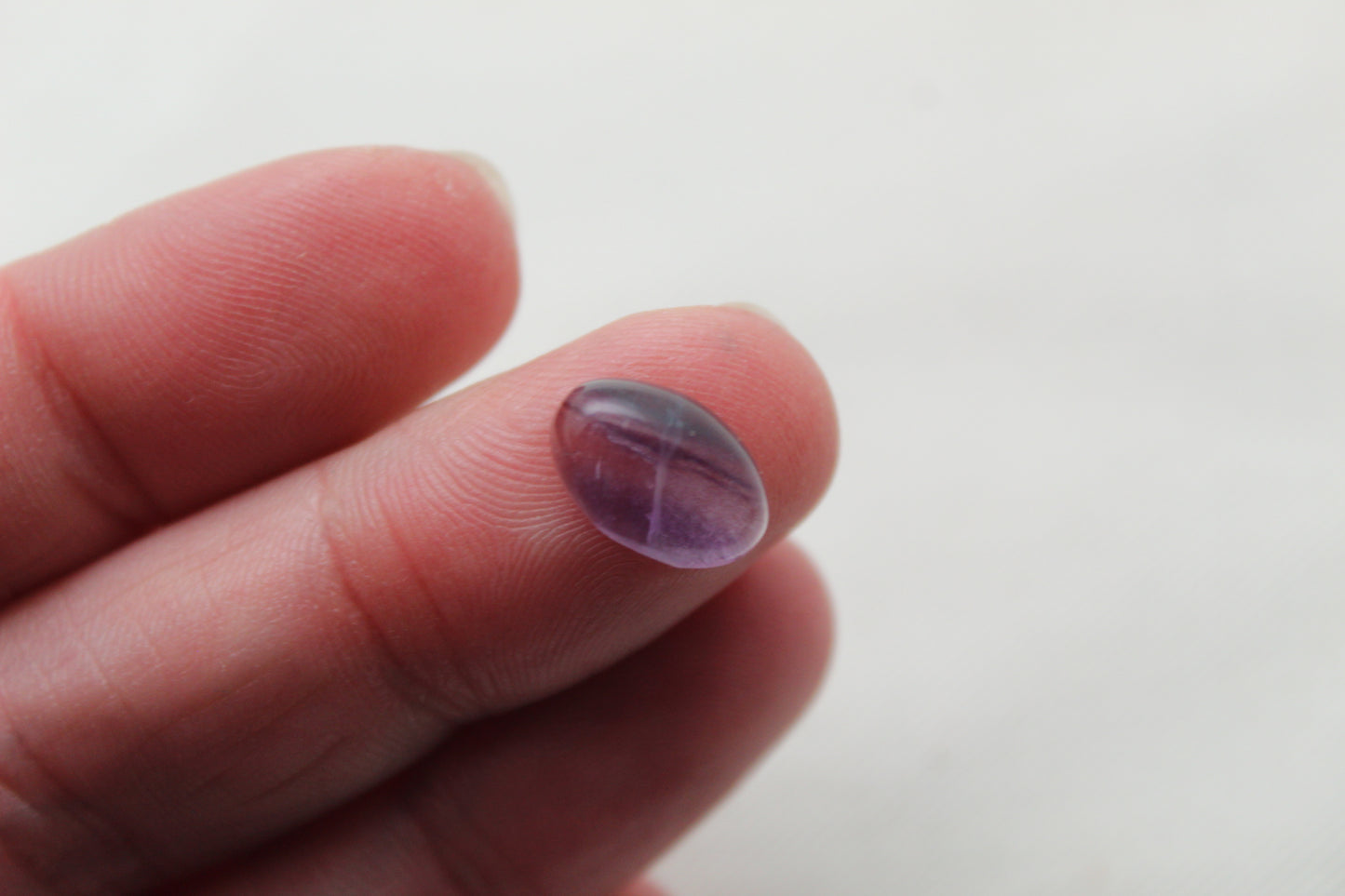 Lot of TWO Oval Fluorite Cabochons 8x12 MM
