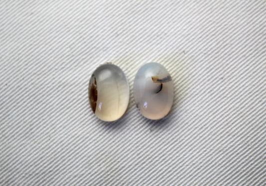 TWO Montana Agate Cabochon Oval gemstone 10x14MM
