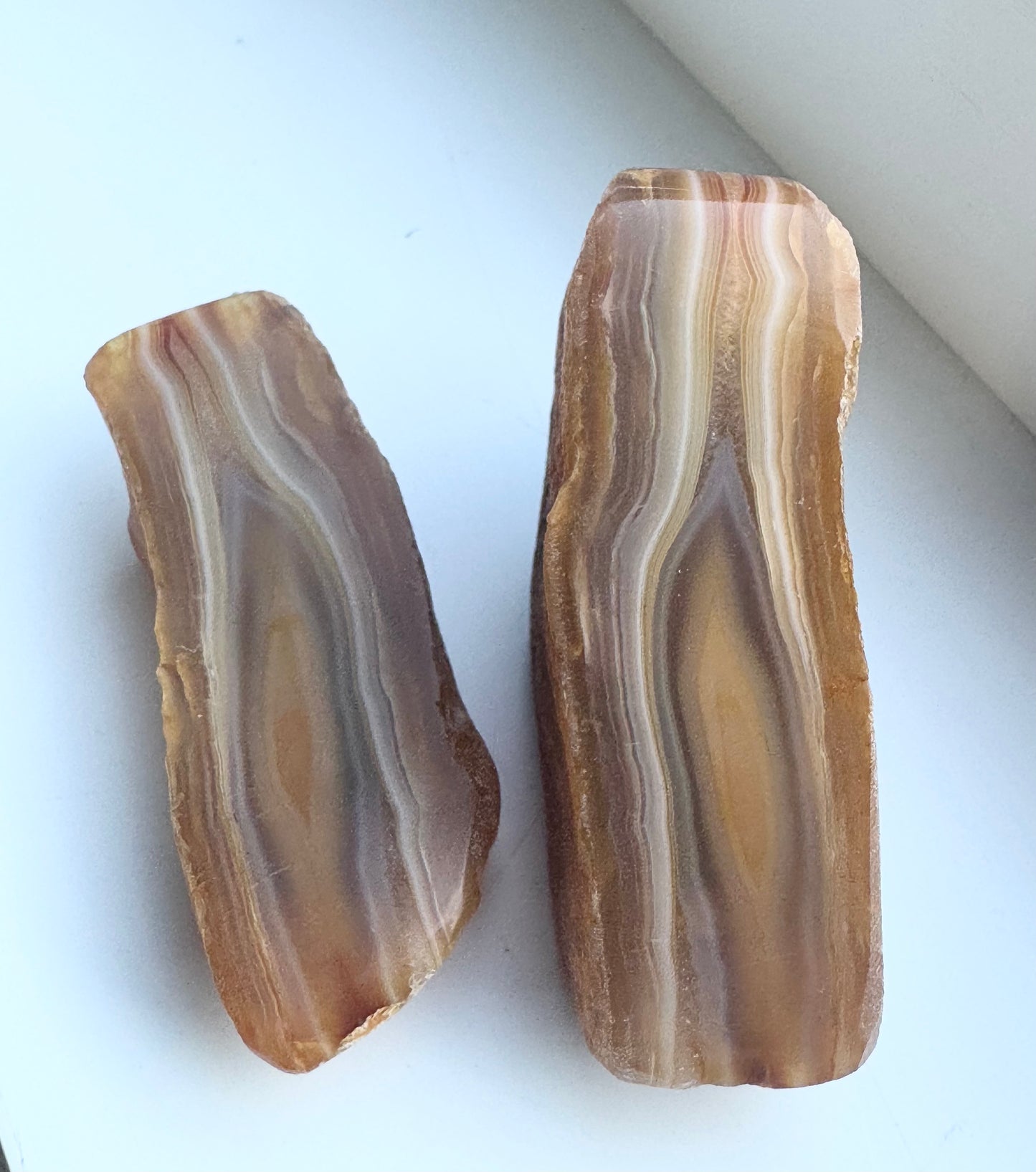 Indonesian banded Agate nodule polished yellow