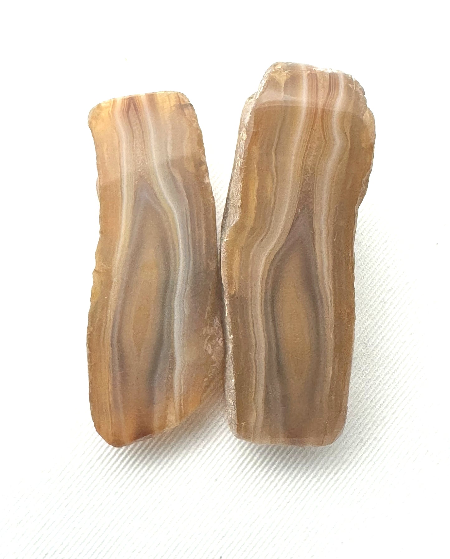 Indonesian banded Agate nodule polished yellow