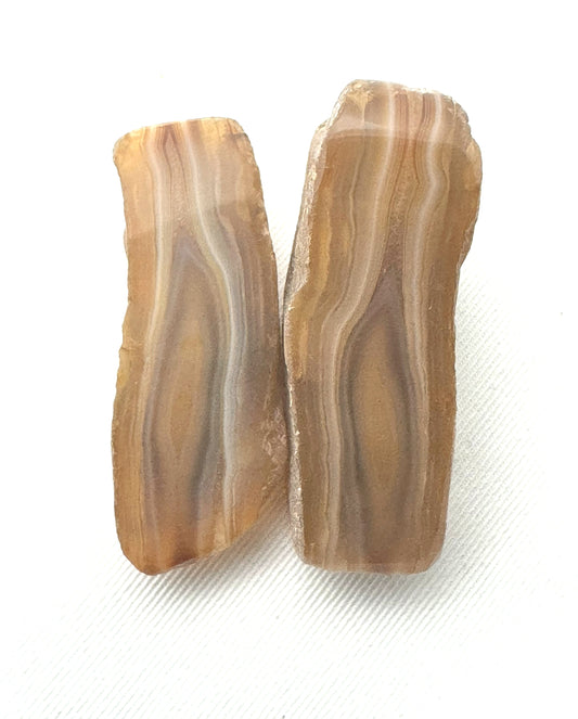 Indonesian banded Agate nodule polished yellow