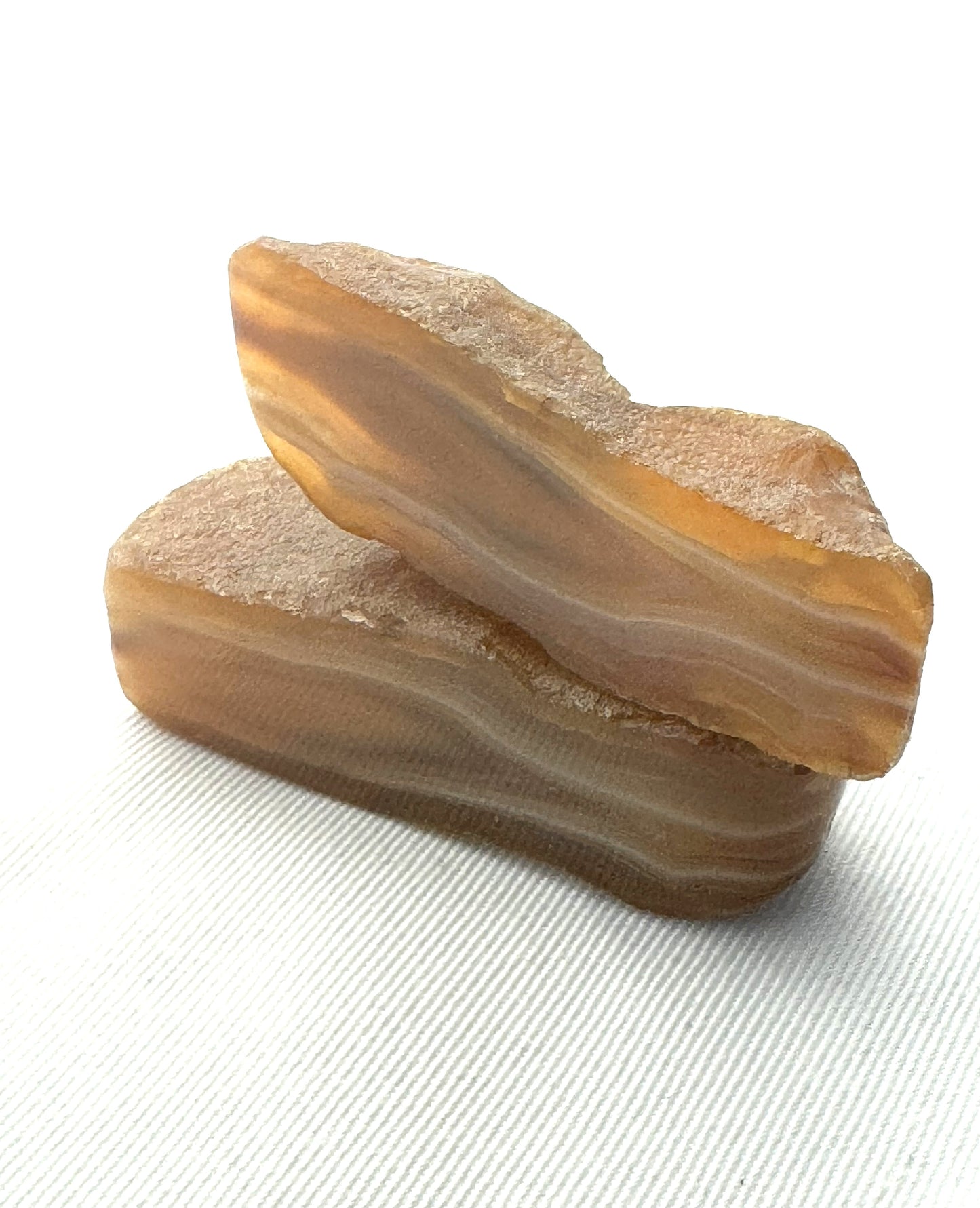 Indonesian banded Agate nodule polished yellow
