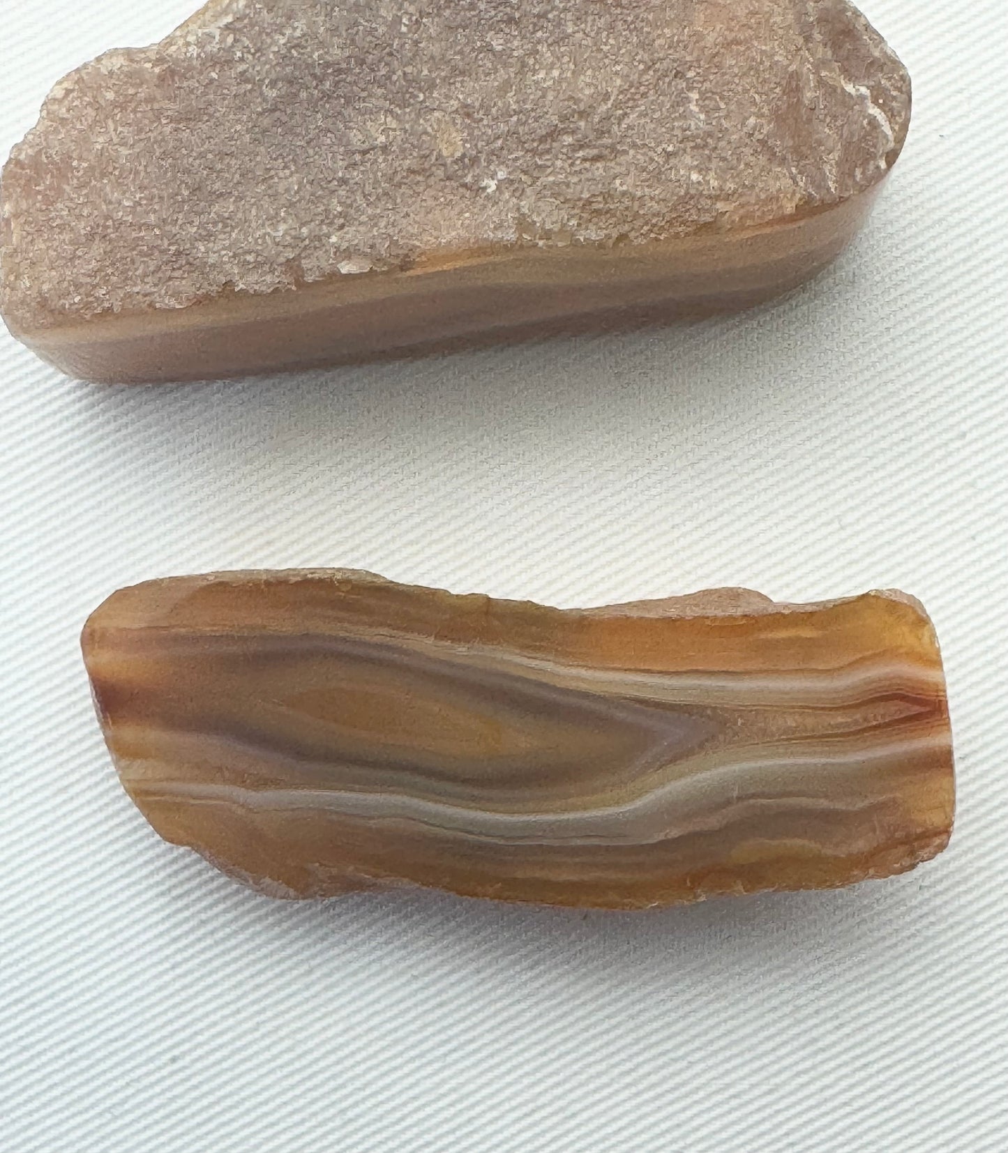 Indonesian banded Agate nodule polished yellow