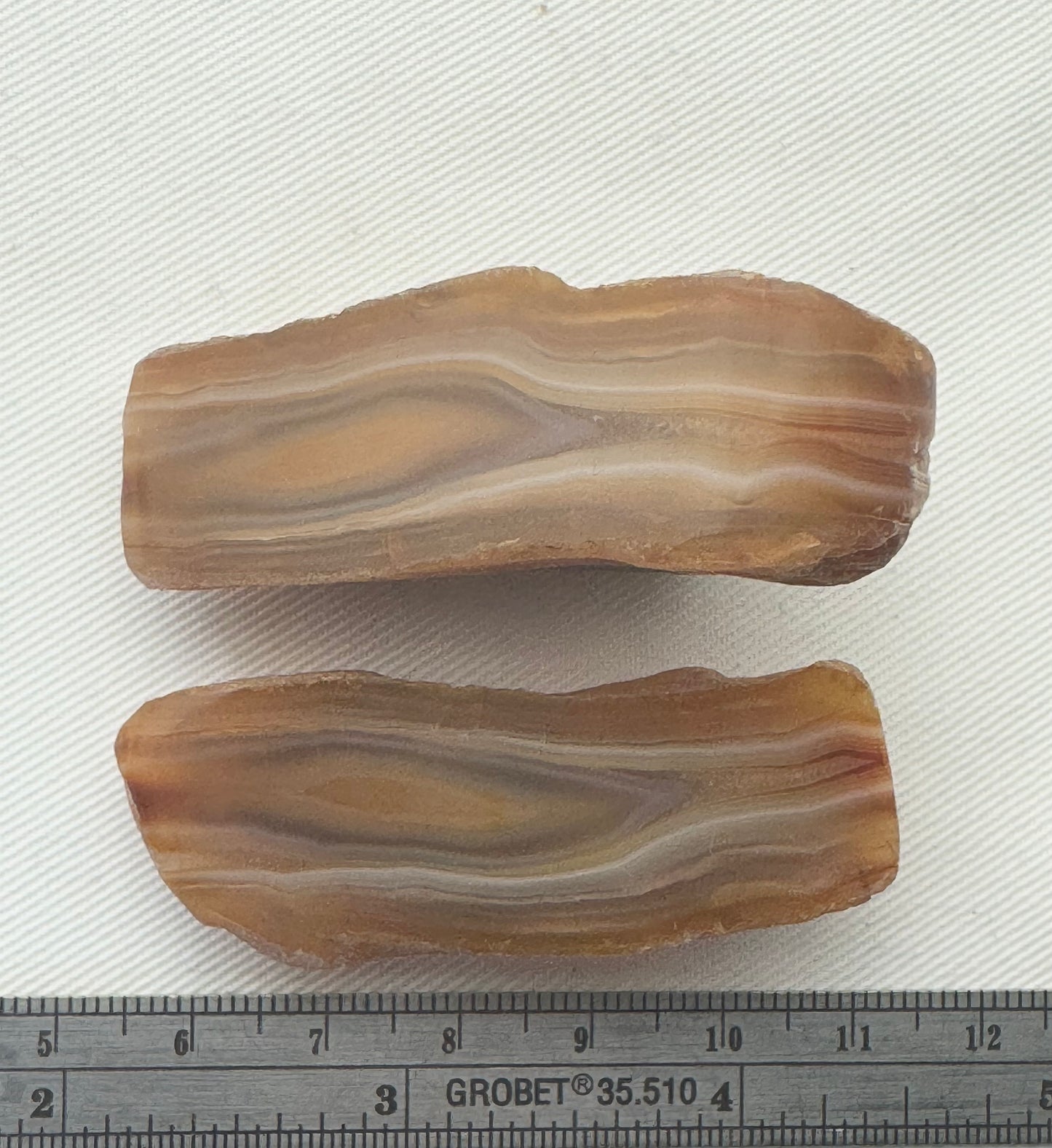 Indonesian banded Agate nodule polished yellow