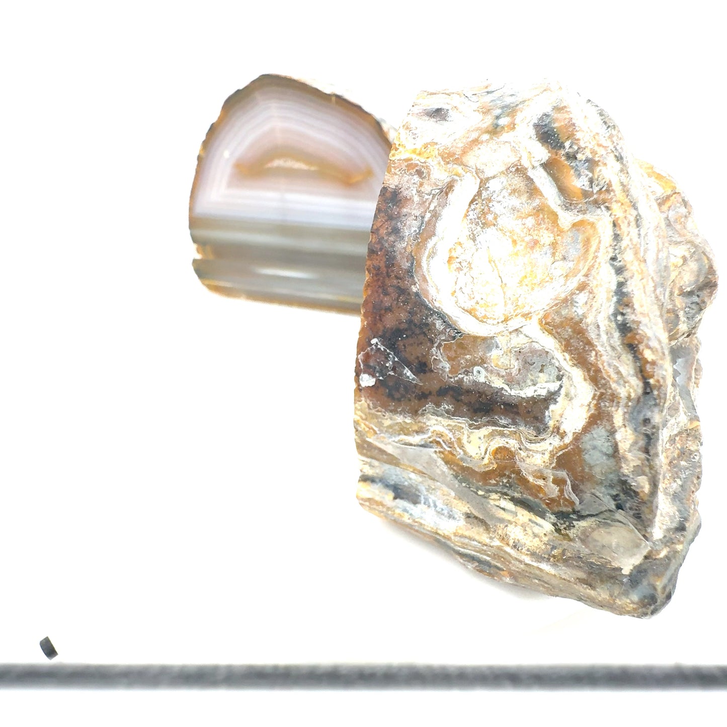 Indonesian banded Agate nodule polished