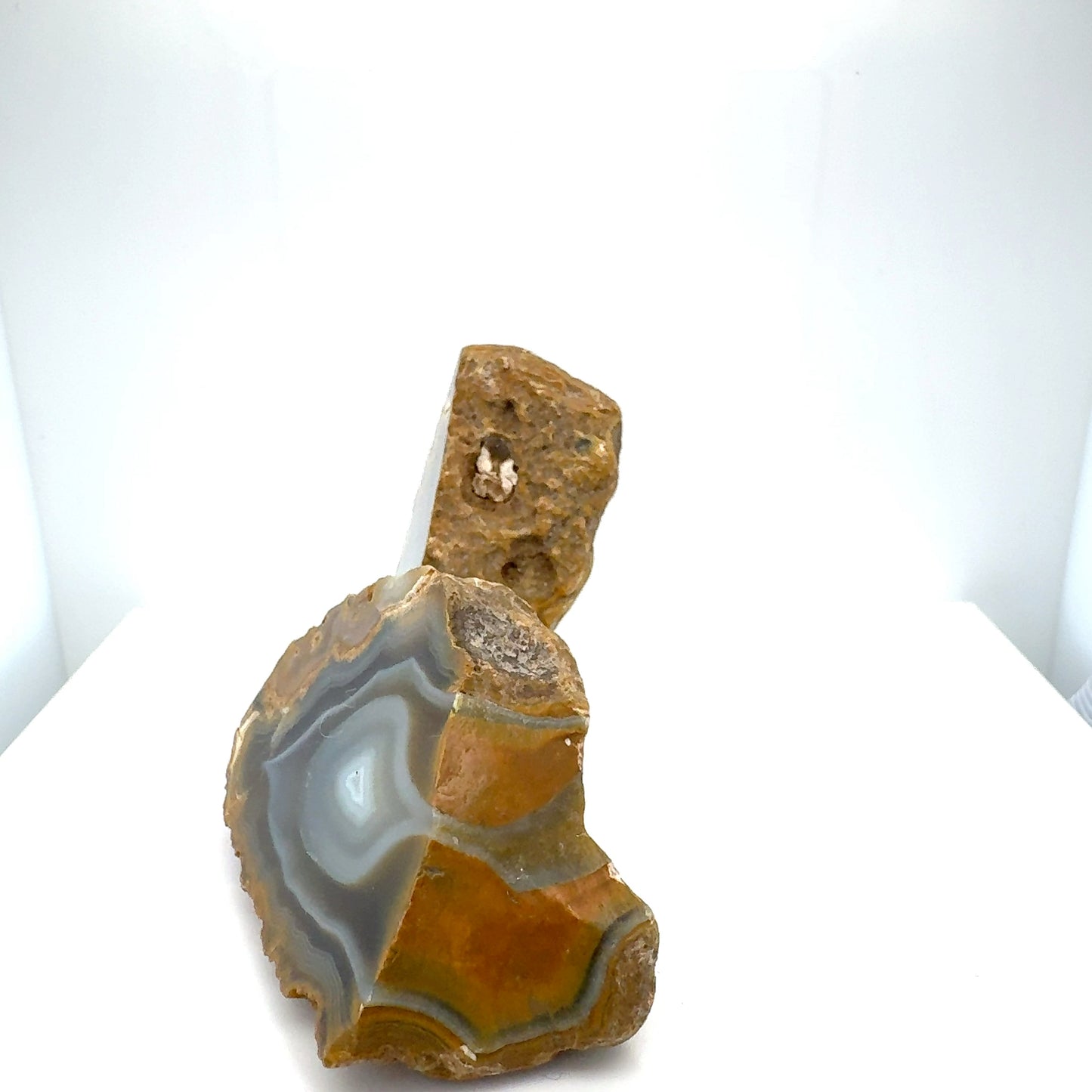 Indonesian banded Agate nodule polished