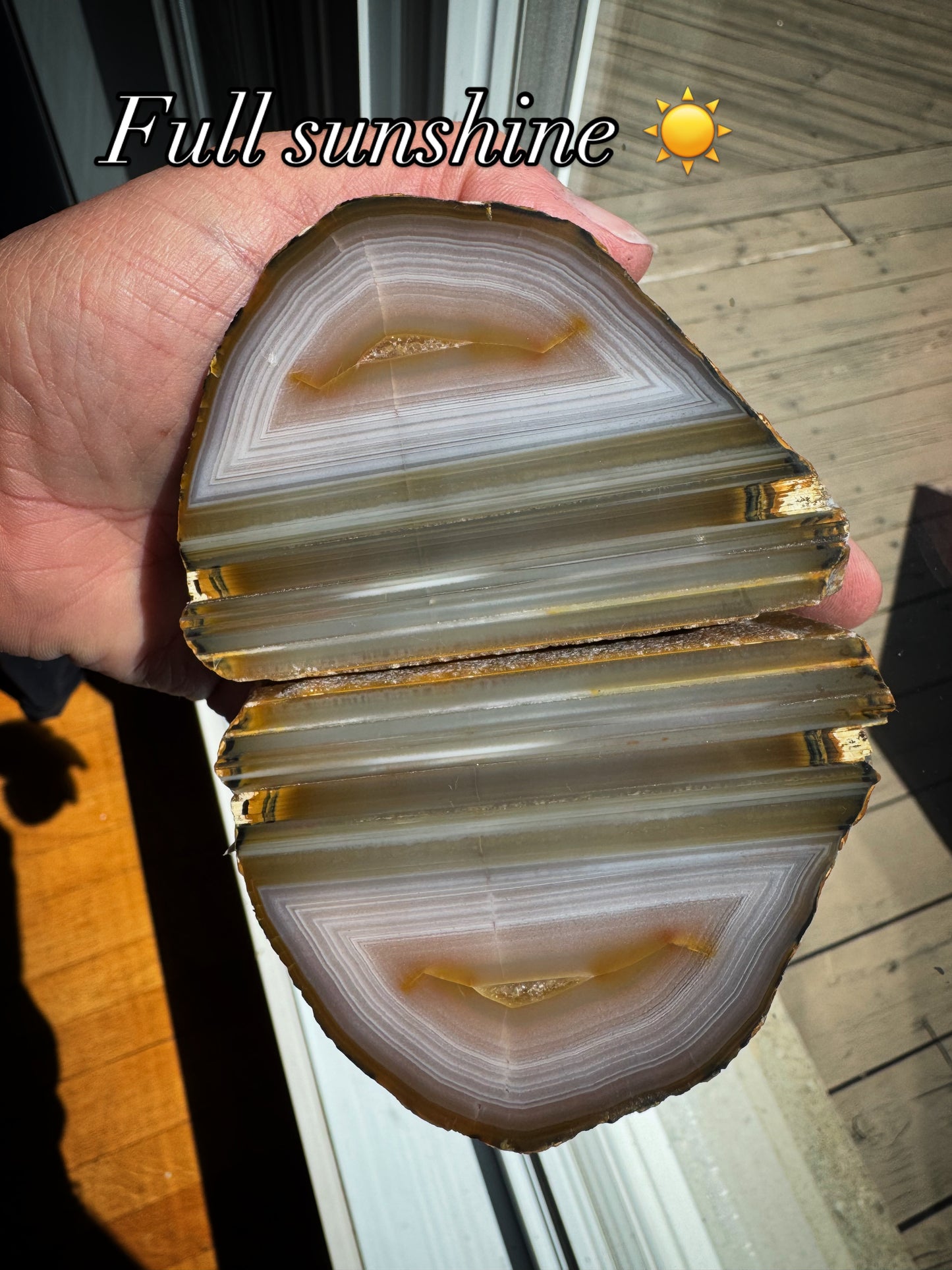 Indonesian banded Agate nodule polished