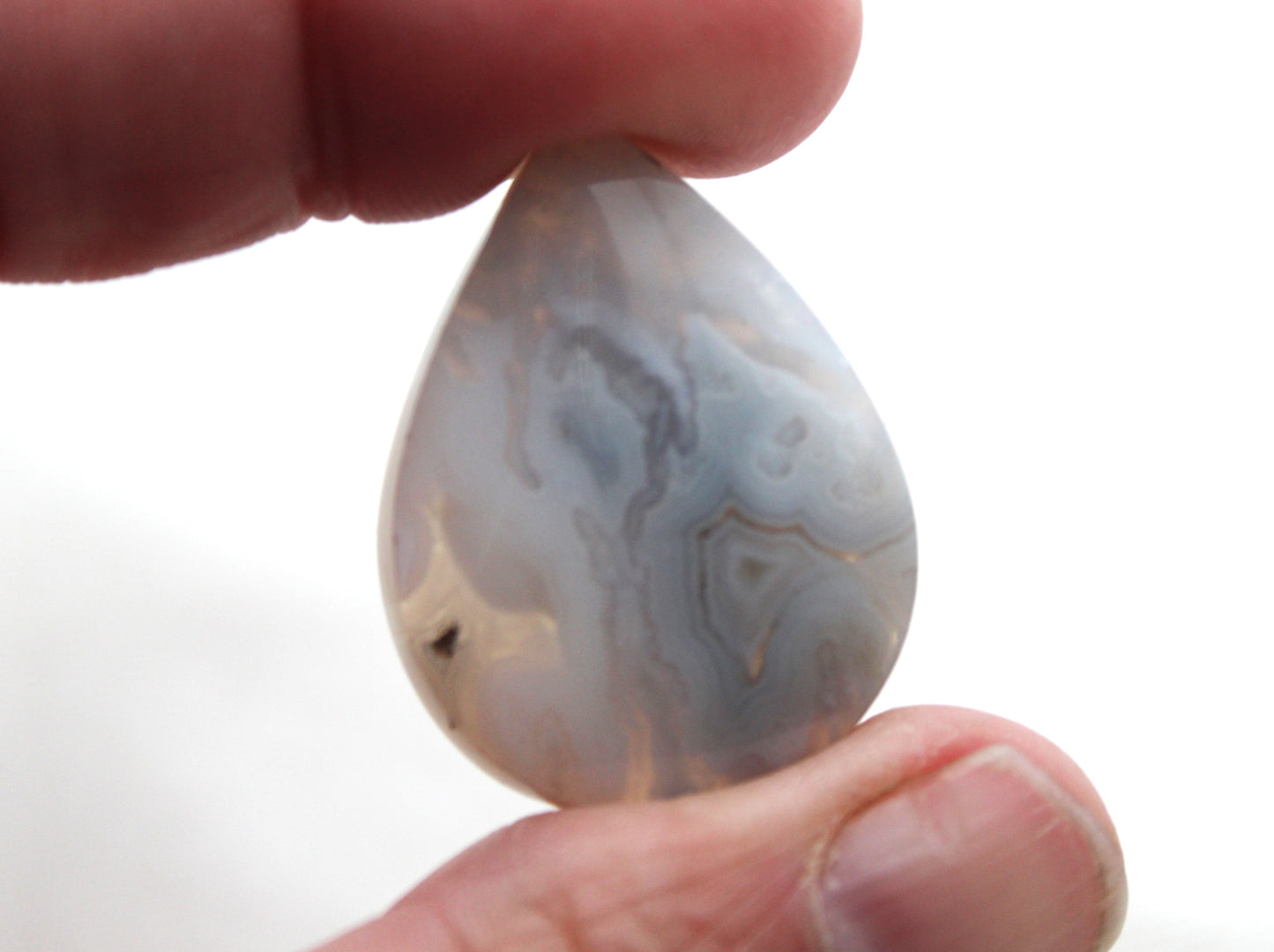 Indonesian Blue Agate Cabochon Gemstone teardrop