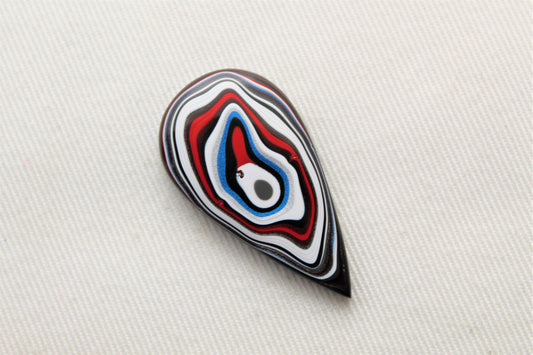 Fordite Cabochon teardrop white red