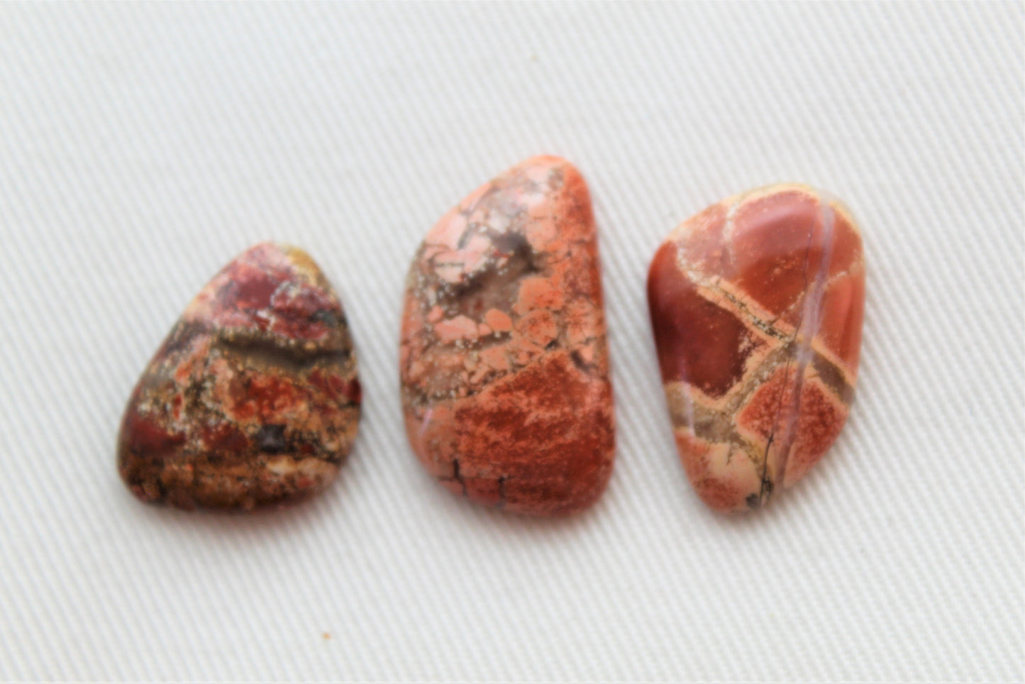 THREE Brecciated Jasper freeform cabochons Gemstone orange