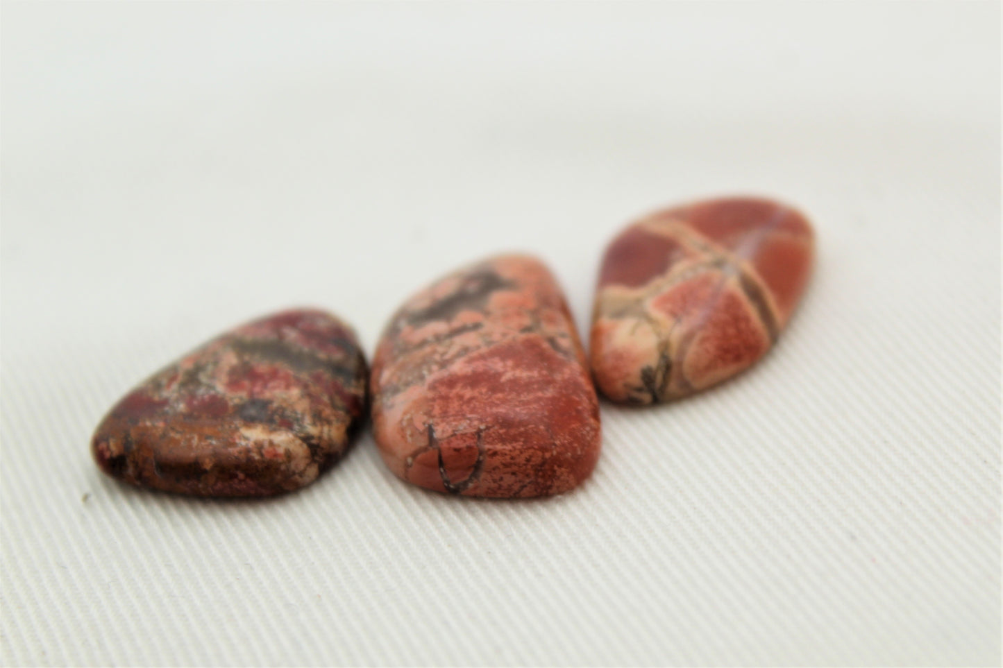 THREE Brecciated Jasper freeform cabochons Gemstone orange