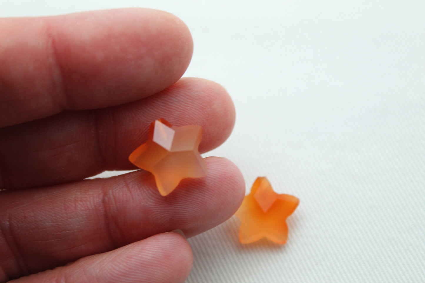 Set of two Carnelian Gemstones STAR 13MM