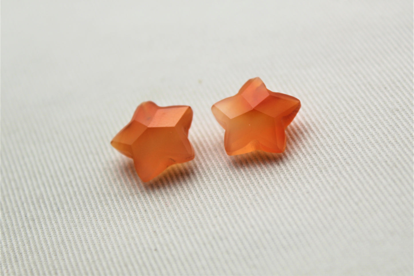 Set of two Carnelian Gemstones STAR 13MM