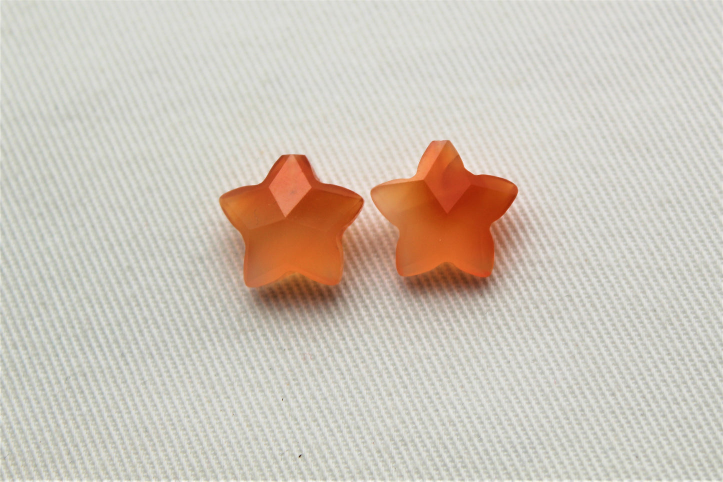 Set of two Carnelian Gemstones STAR 13MM