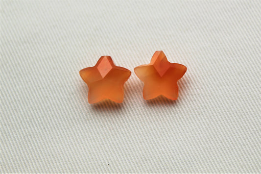 Set of two Carnelian Gemstones STAR 13MM