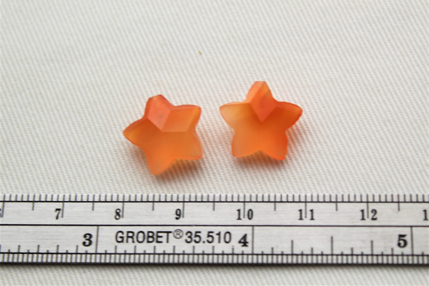 Set of two Carnelian Gemstones STAR 13MM