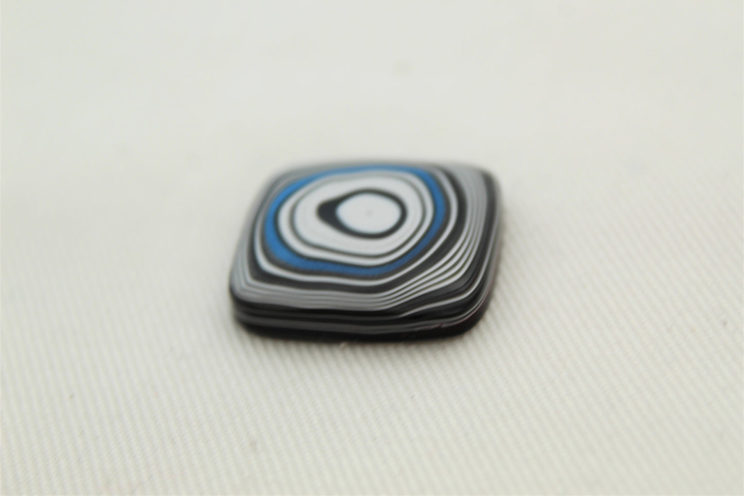 Rectangle Fordite Cabochon white black blue