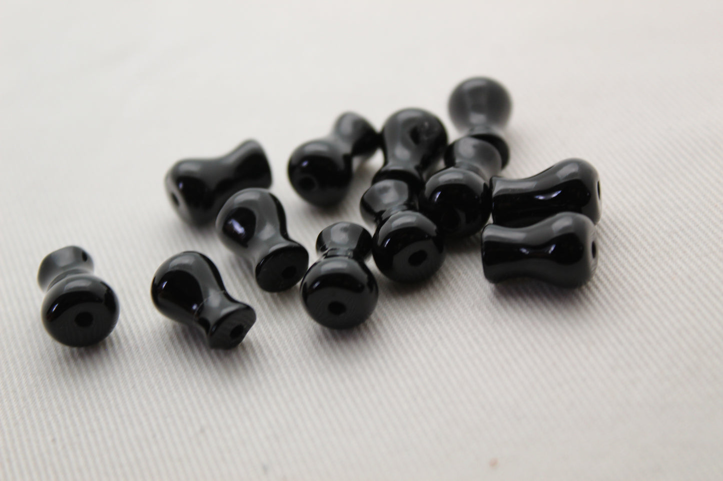 Black Agate Beads 12 beads 12X8 MM