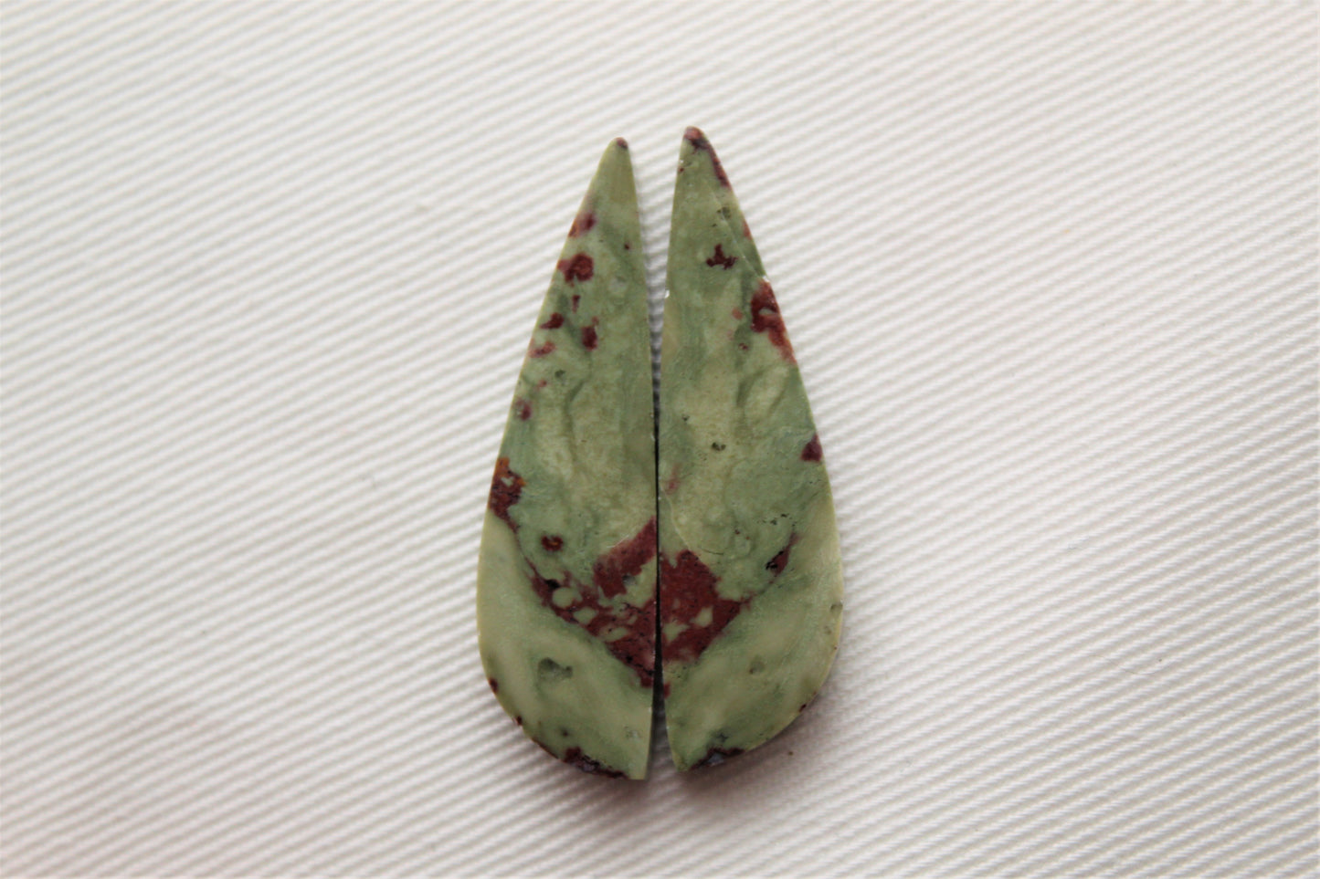 Pair of Red Fiber Jasper Cabochons